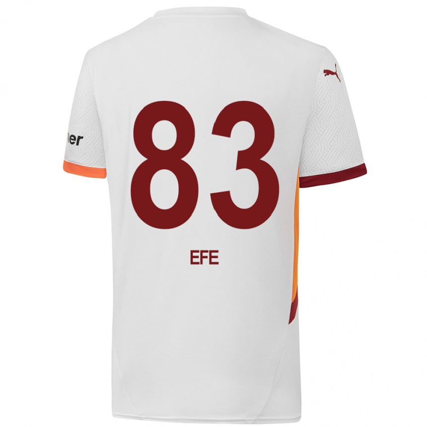 Enfant Football Maillot Efe Akman #83 Blanc Jaune Rouge Tenues Extérieur 2024/25