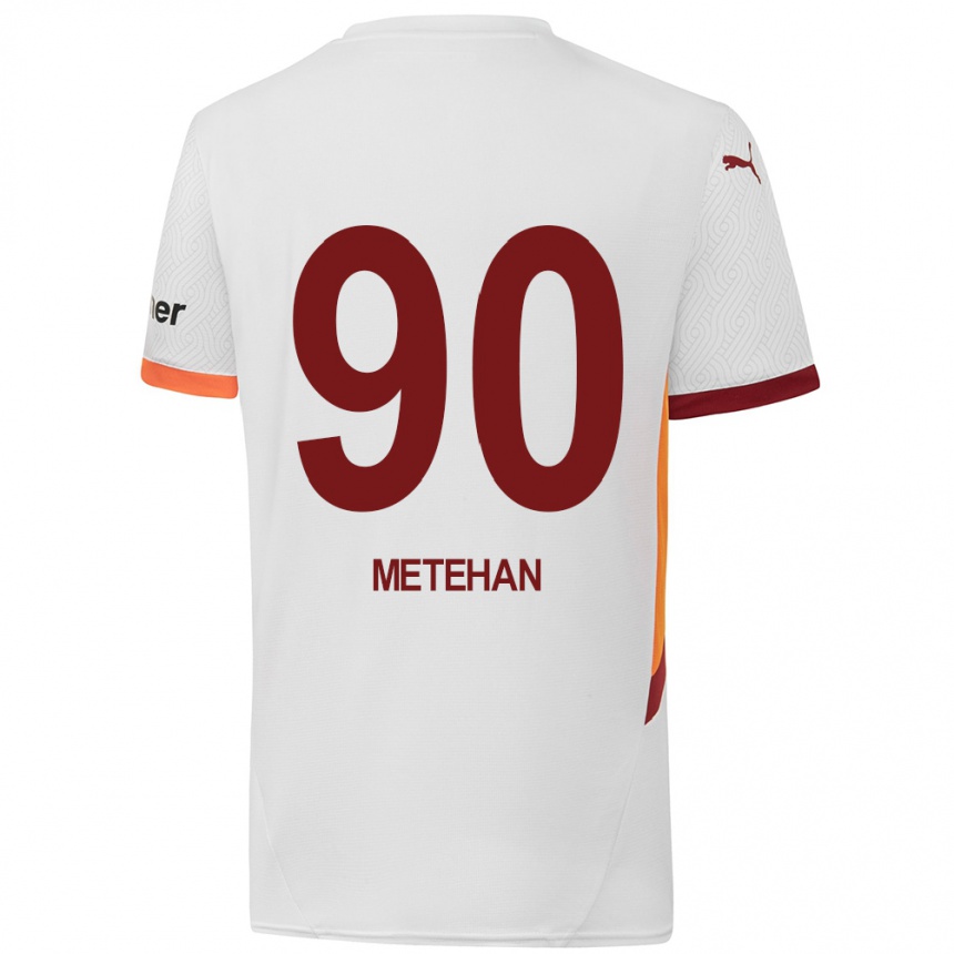 Enfant Football Maillot Metehan Baltacı #90 Blanc Jaune Rouge Tenues Extérieur 2024/25