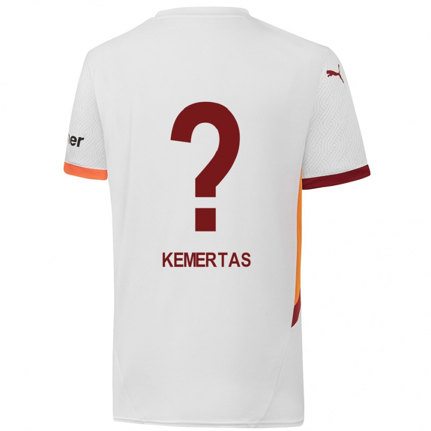 Enfant Football Maillot Batin Özden Kemertas #0 Blanc Jaune Rouge Tenues Extérieur 2024/25