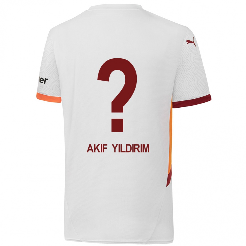 Enfant Football Maillot Mehmet Akif Yıldırım #0 Blanc Jaune Rouge Tenues Extérieur 2024/25