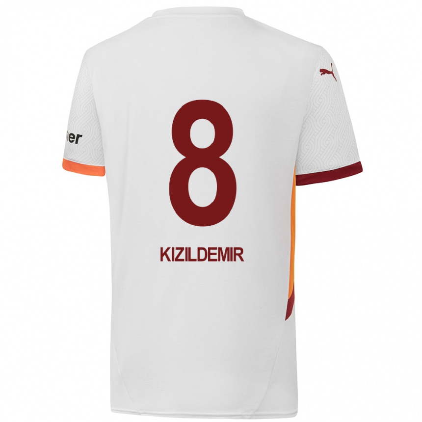 Enfant Football Maillot Berk Kizildemir #8 Blanc Jaune Rouge Tenues Extérieur 2024/25