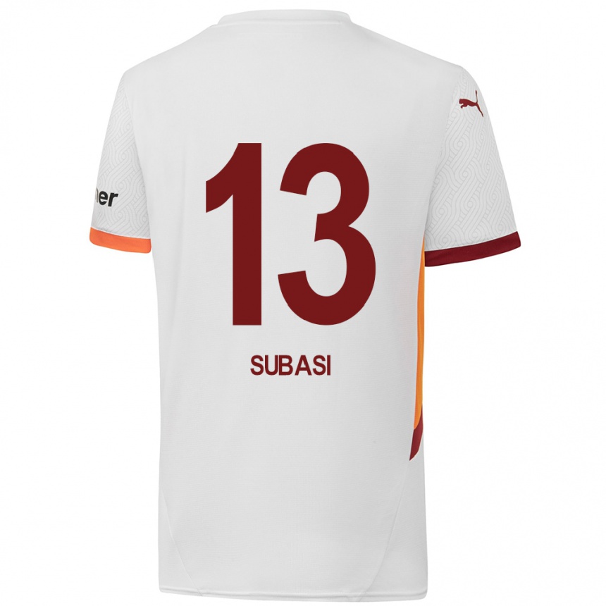 Enfant Football Maillot Kadir Subasi #13 Blanc Jaune Rouge Tenues Extérieur 2024/25