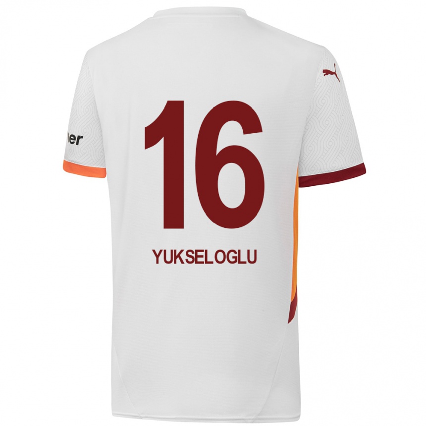 Enfant Football Maillot Ayaz Yükseloğlu #16 Blanc Jaune Rouge Tenues Extérieur 2024/25