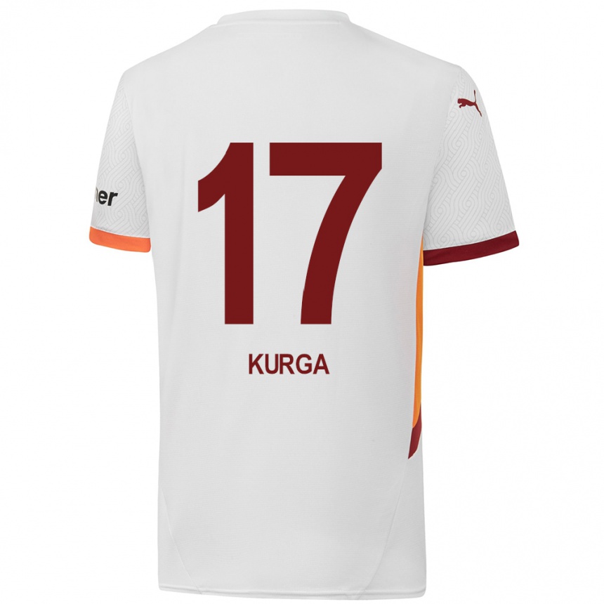 Enfant Football Maillot Handan Kurğa #17 Blanc Jaune Rouge Tenues Extérieur 2024/25