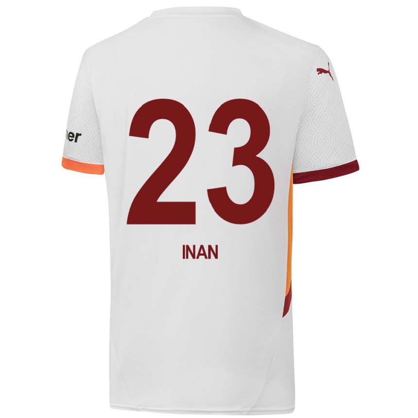 Enfant Football Maillot Müge İnan #23 Blanc Jaune Rouge Tenues Extérieur 2024/25