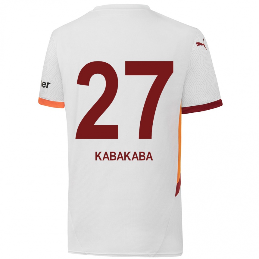 Enfant Football Maillot Naomie Kabakaba #27 Blanc Jaune Rouge Tenues Extérieur 2024/25