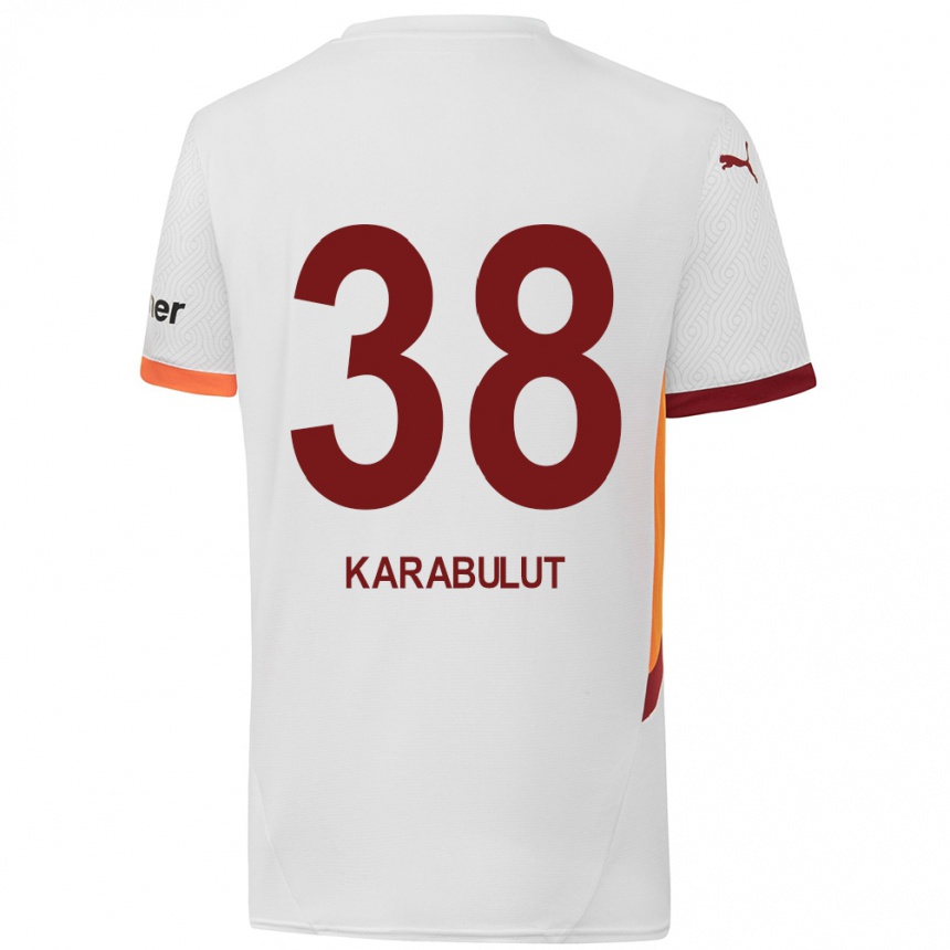 Enfant Football Maillot Arzu Karabulut #38 Blanc Jaune Rouge Tenues Extérieur 2024/25