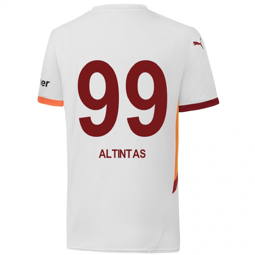 Enfant Football Maillot Benan Altıntaş #99 Blanc Jaune Rouge Tenues Extérieur 2024/25