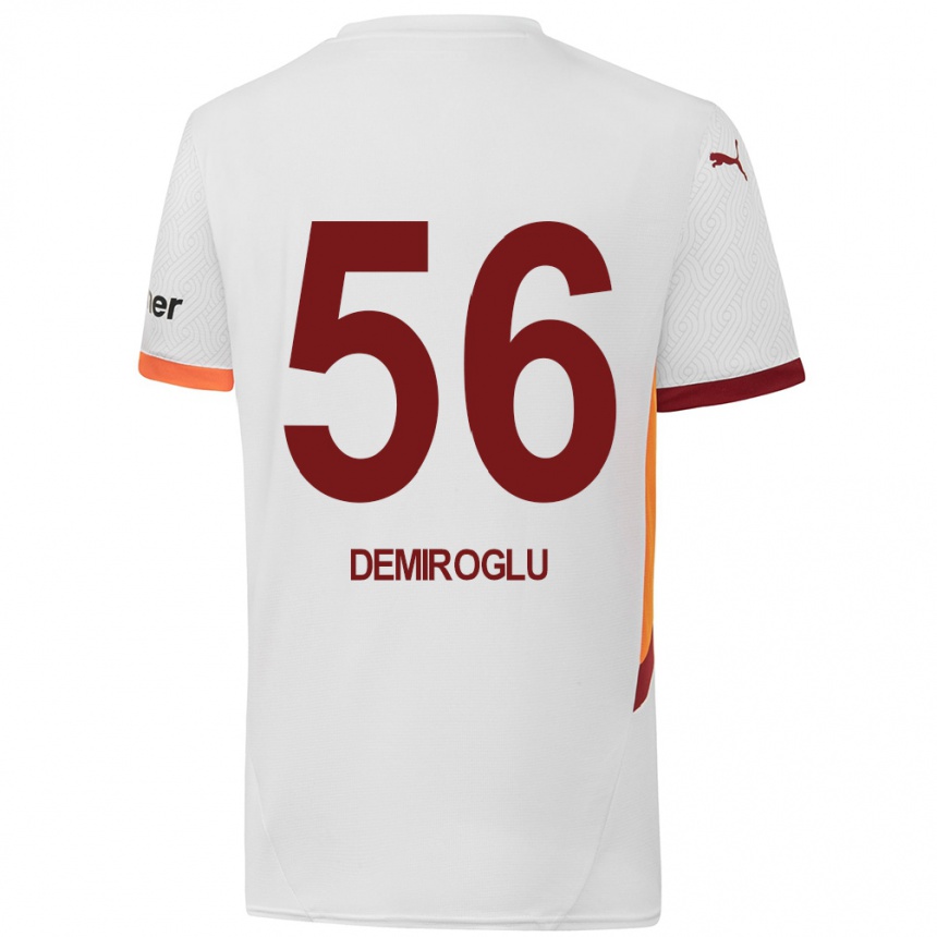 Enfant Football Maillot Baran Demiroğlu #56 Blanc Jaune Rouge Tenues Extérieur 2024/25