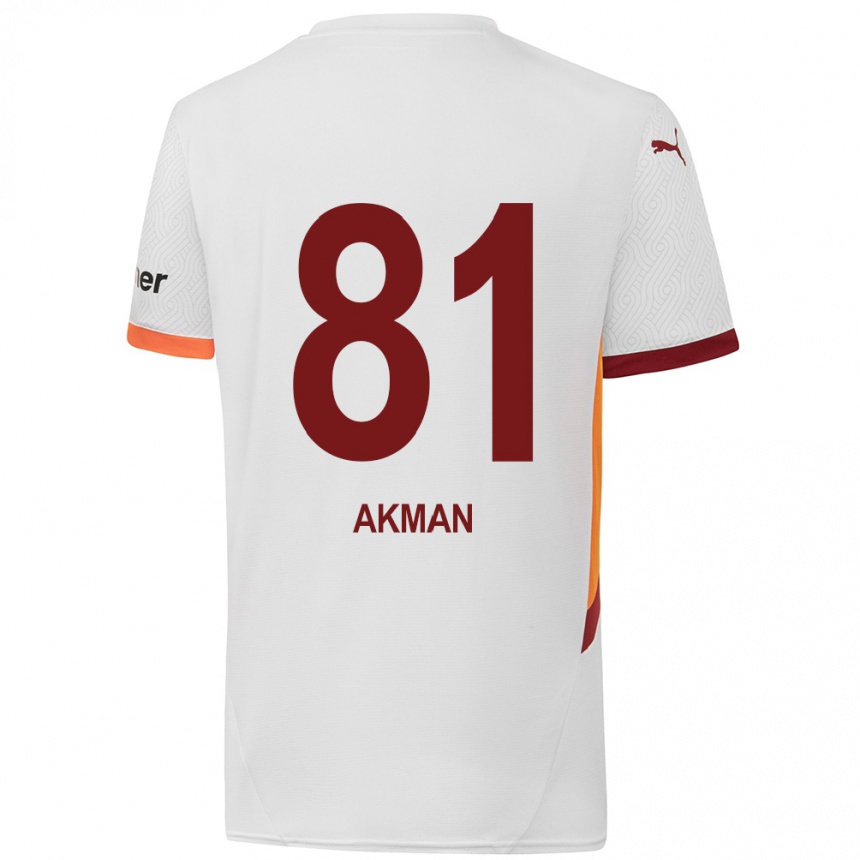 Enfant Football Maillot Hamza Akman #81 Blanc Jaune Rouge Tenues Extérieur 2024/25