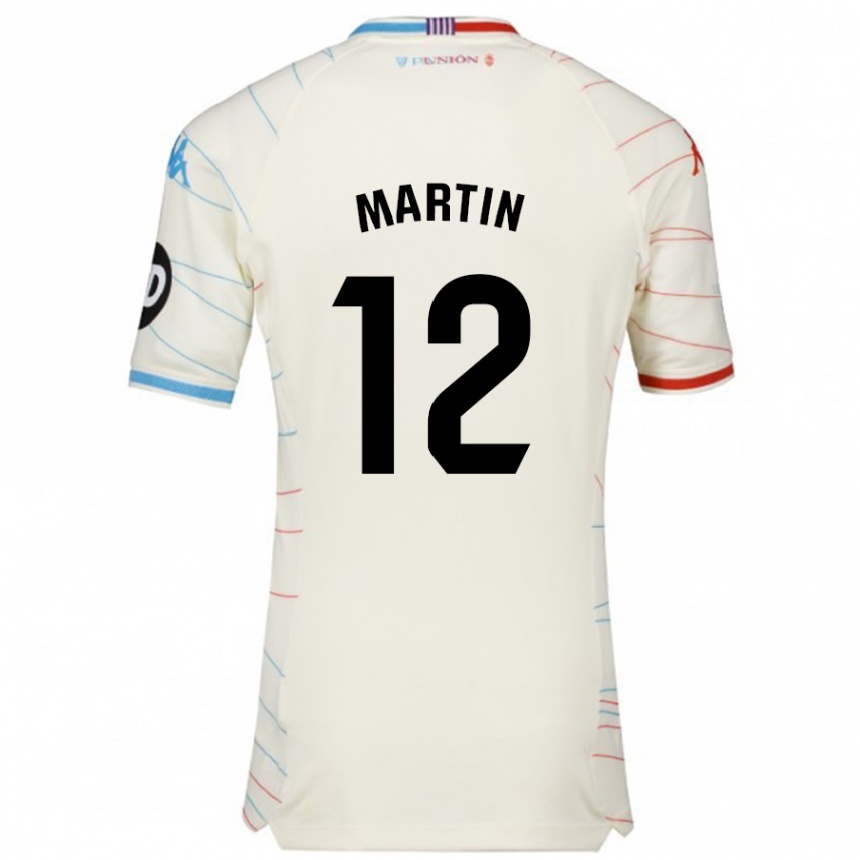 Enfant Football Maillot Mario Martin #12 Blanc Rouge Bleu Tenues Extérieur 2024/25