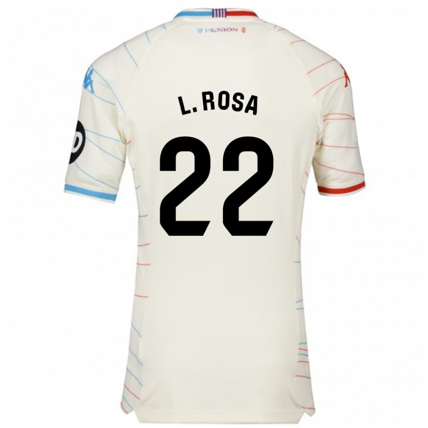 Enfant Football Maillot Lucas Rosa #22 Blanc Rouge Bleu Tenues Extérieur 2024/25