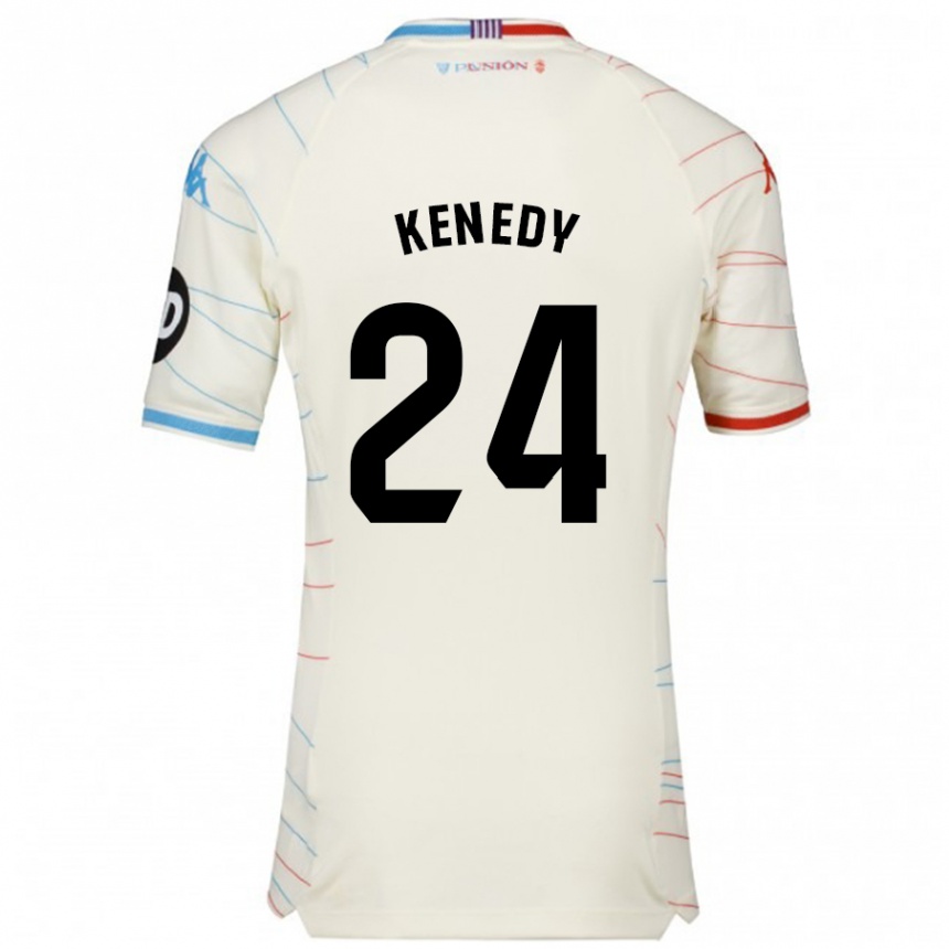 Enfant Football Maillot Kenedy #24 Blanc Rouge Bleu Tenues Extérieur 2024/25