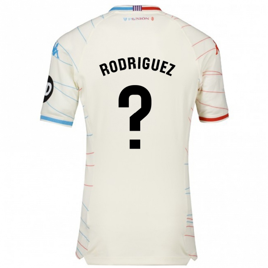 Enfant Football Maillot Gabriel Rodríguez #0 Blanc Rouge Bleu Tenues Extérieur 2024/25