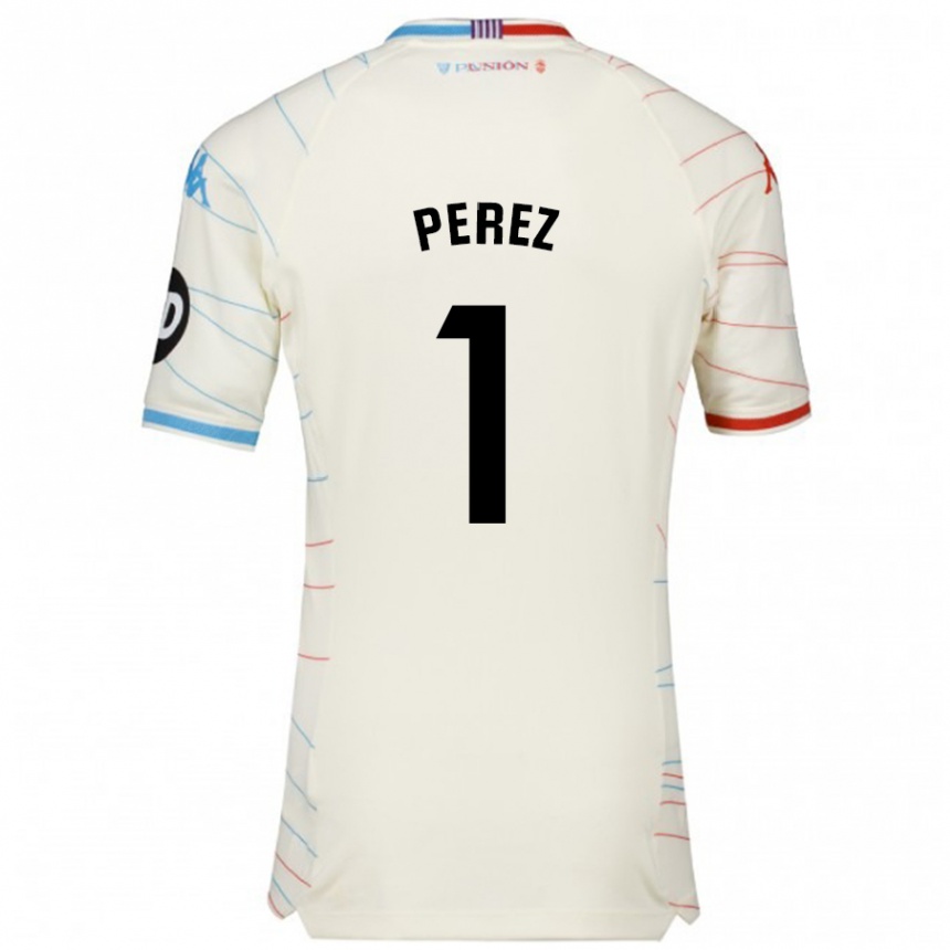 Enfant Football Maillot Fer Pérez #1 Blanc Rouge Bleu Tenues Extérieur 2024/25