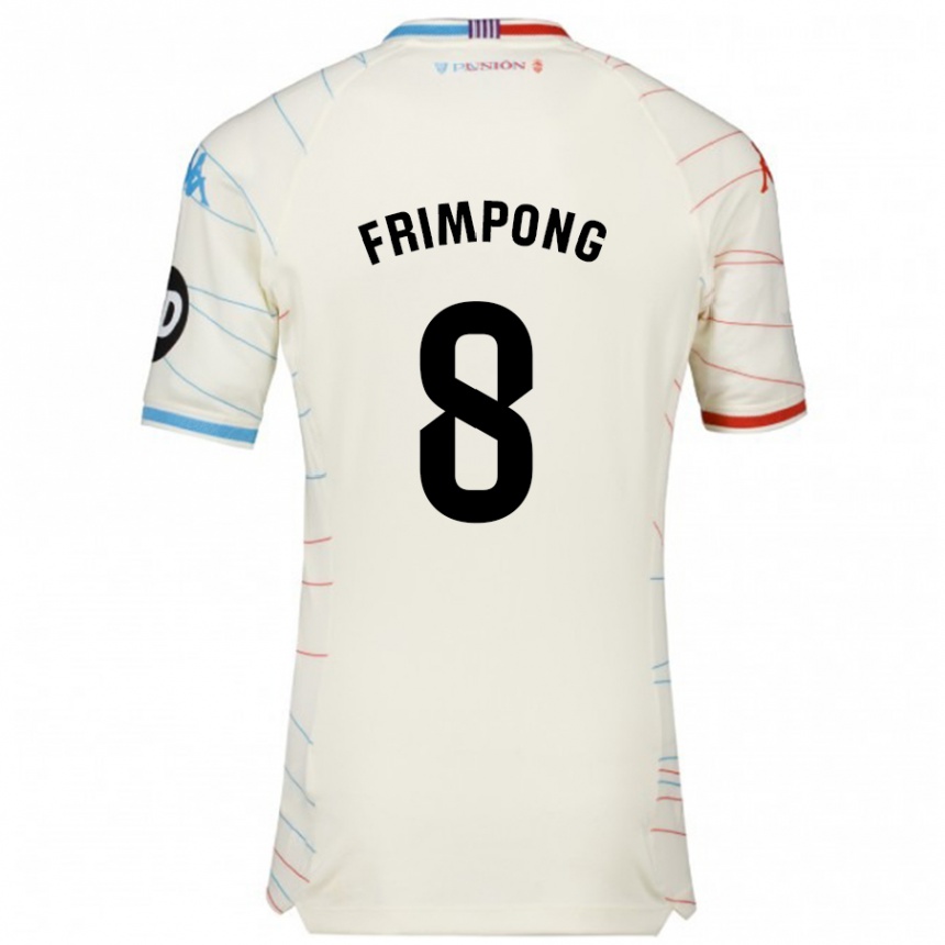 Enfant Football Maillot Eugene Frimpong #8 Blanc Rouge Bleu Tenues Extérieur 2024/25