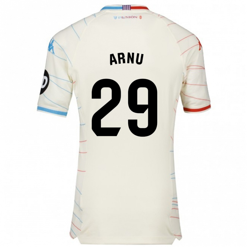 Enfant Football Maillot Adrián Arnu #29 Blanc Rouge Bleu Tenues Extérieur 2024/25