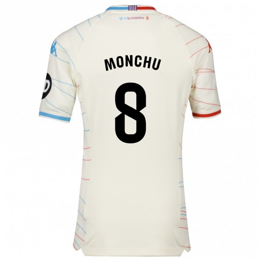 Enfant Football Maillot Monchu #8 Blanc Rouge Bleu Tenues Extérieur 2024/25