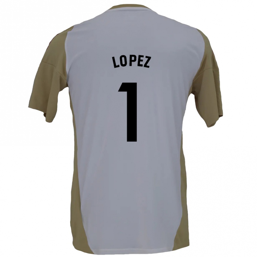 Enfant Football Maillot Luis López #1 Marron Blanc Tenues Extérieur 2024/25