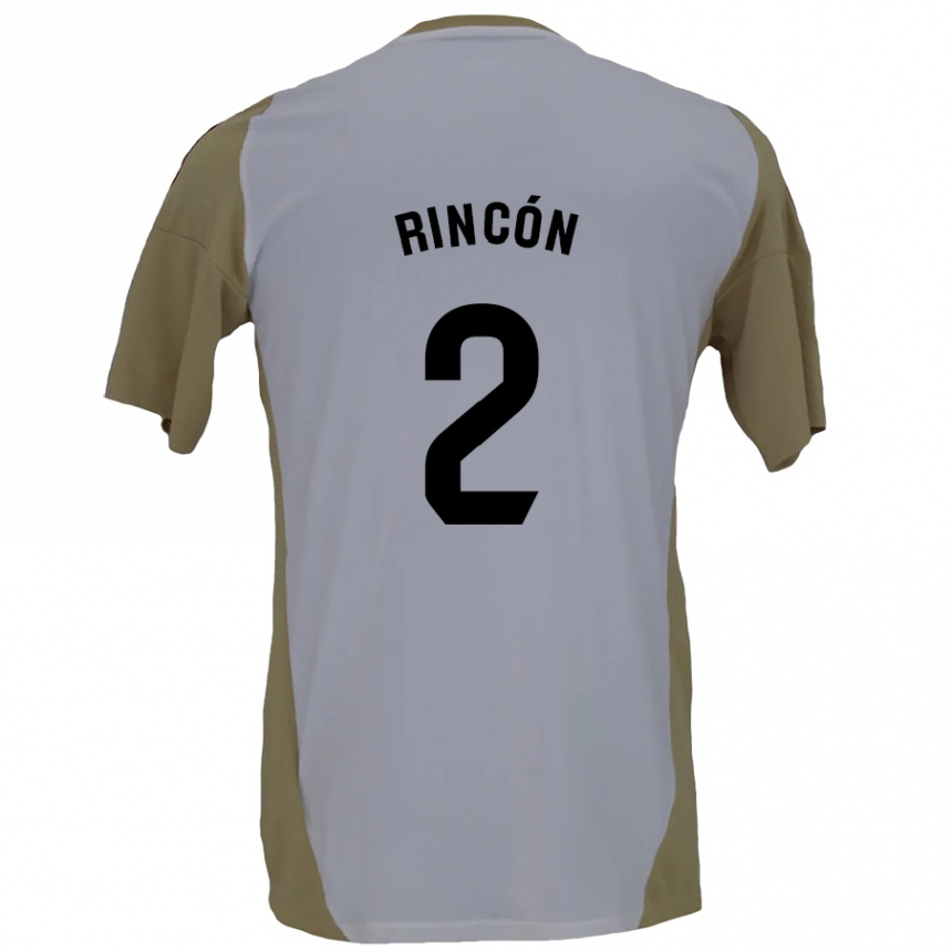 Enfant Football Maillot Hugo Rincón #2 Marron Blanc Tenues Extérieur 2024/25