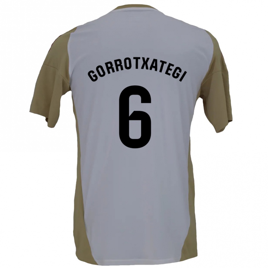 Enfant Football Maillot Jon Gorrotxategi #6 Marron Blanc Tenues Extérieur 2024/25