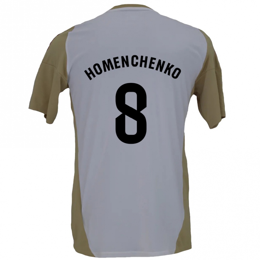 Enfant Football Maillot Santiago Homenchenko #8 Marron Blanc Tenues Extérieur 2024/25