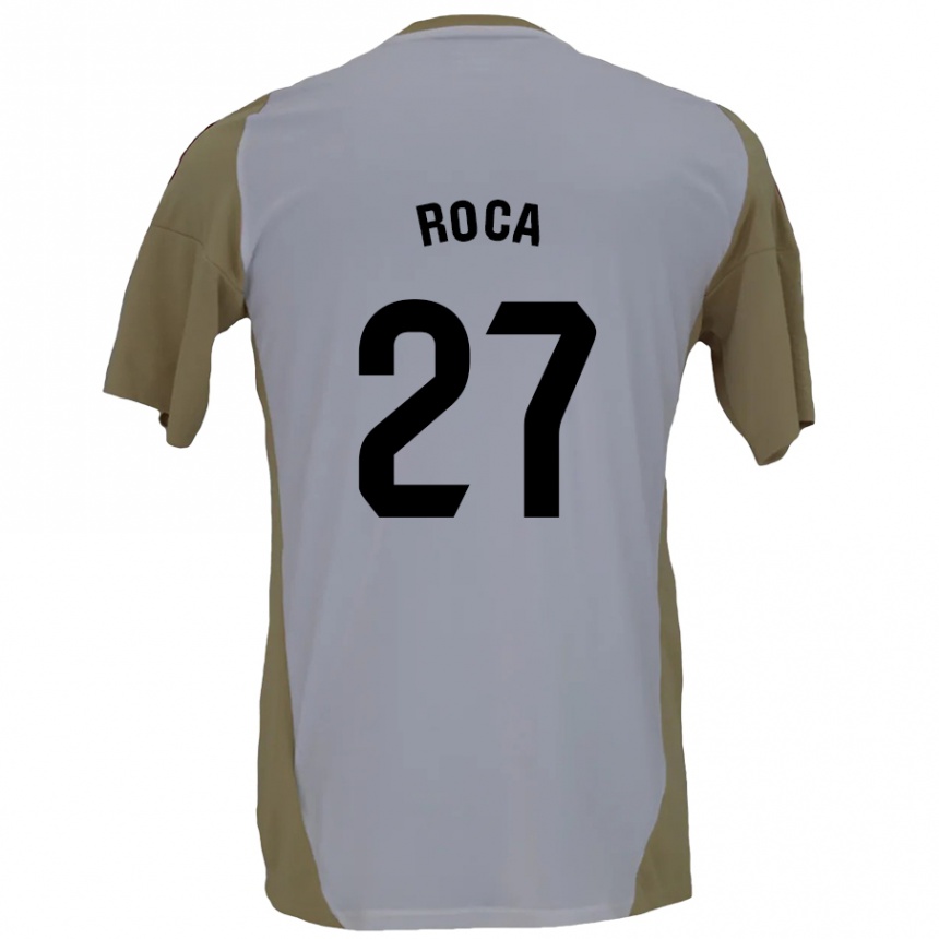 Enfant Football Maillot Joel Roca #27 Marron Blanc Tenues Extérieur 2024/25