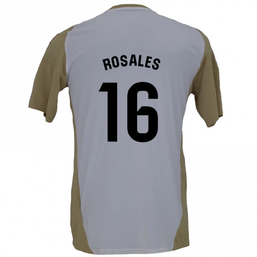 Enfant Football Maillot Diego Rosales #16 Marron Blanc Tenues Extérieur 2024/25