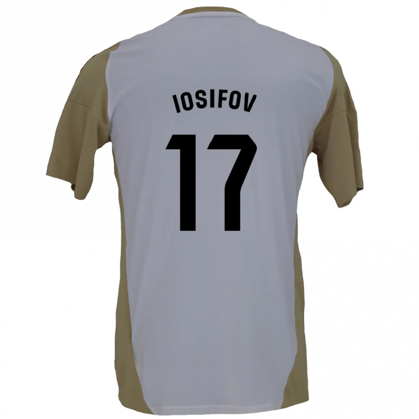 Enfant Football Maillot Nikita Iosifov #17 Marron Blanc Tenues Extérieur 2024/25