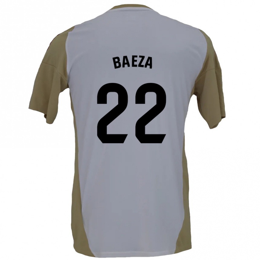 Enfant Football Maillot Miguel Baeza #22 Marron Blanc Tenues Extérieur 2024/25