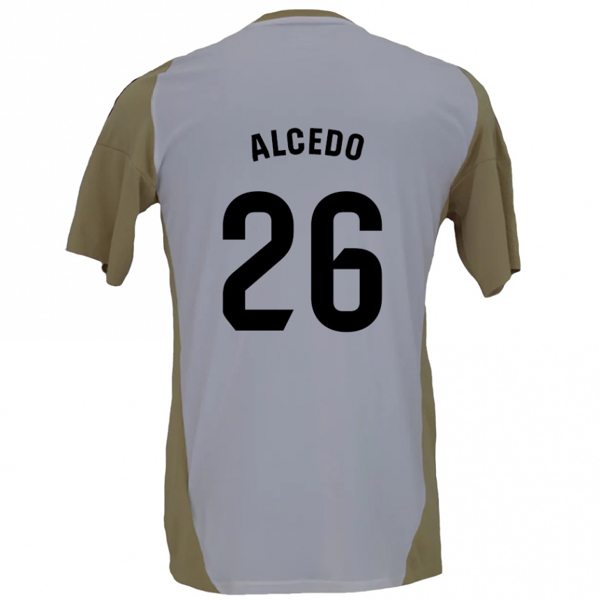 Enfant Football Maillot Juan María Alcedo #26 Marron Blanc Tenues Extérieur 2024/25