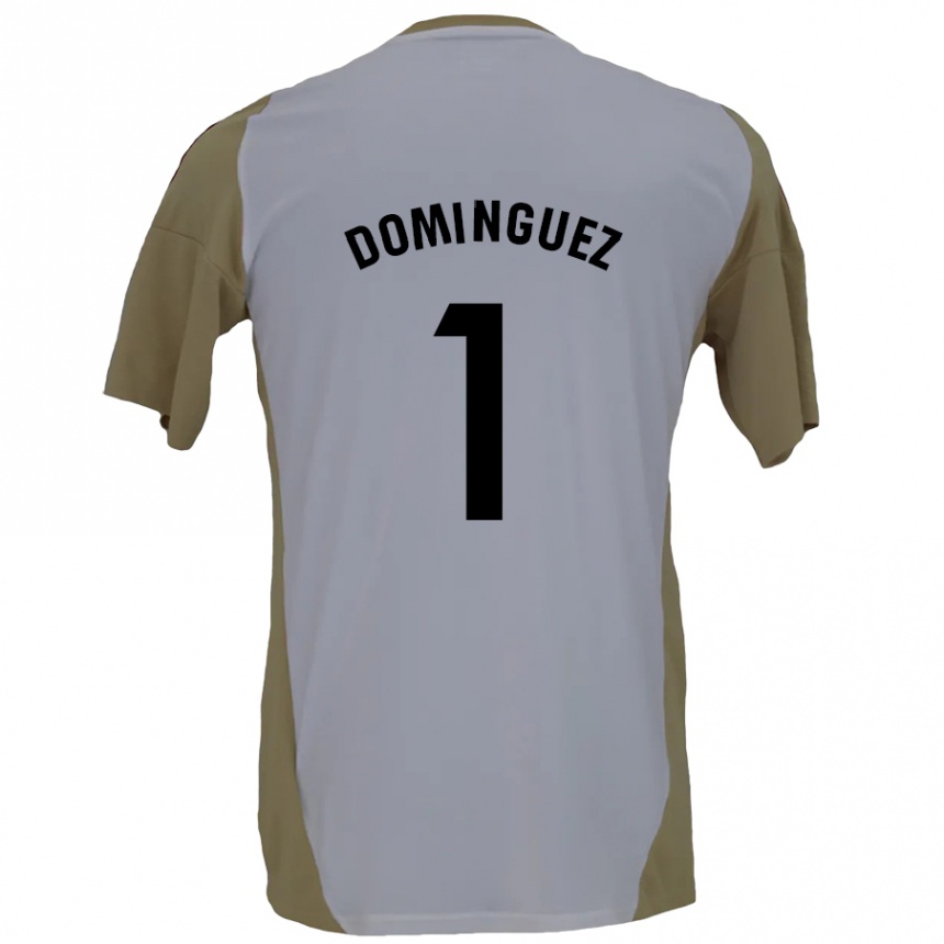 Enfant Football Maillot Iago Domínguez #1 Marron Blanc Tenues Extérieur 2024/25