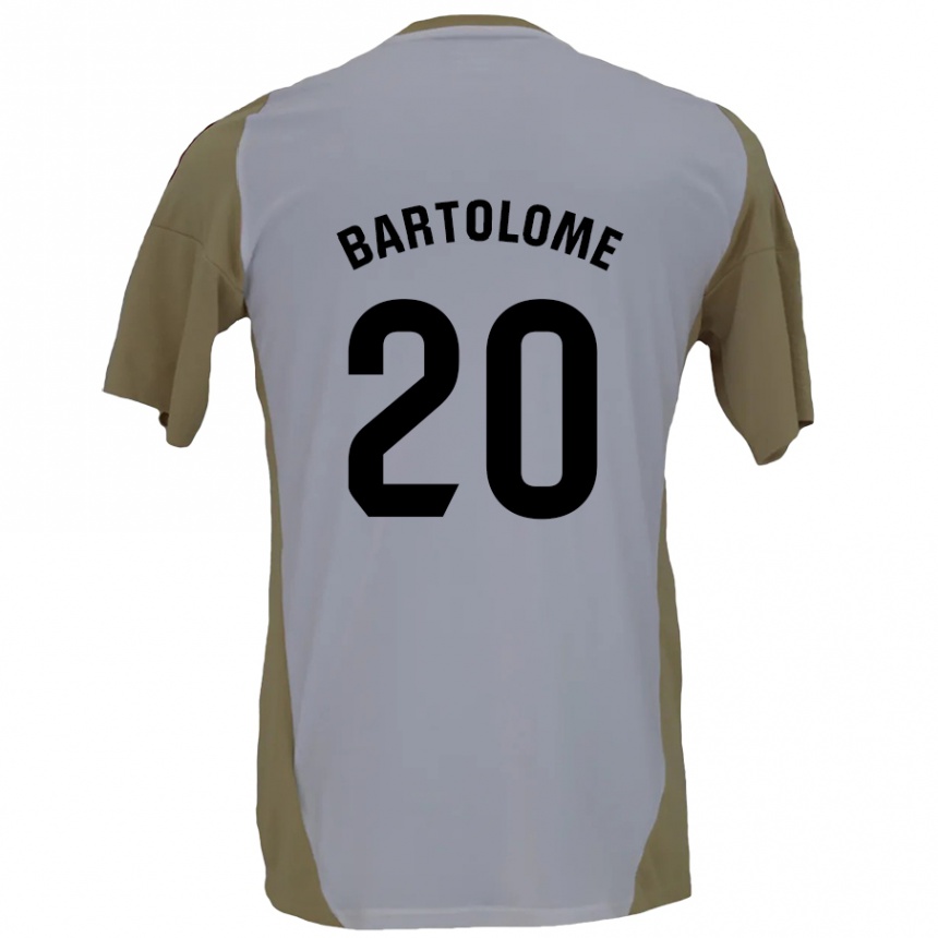 Enfant Football Maillot Diego Bartolomé #20 Marron Blanc Tenues Extérieur 2024/25