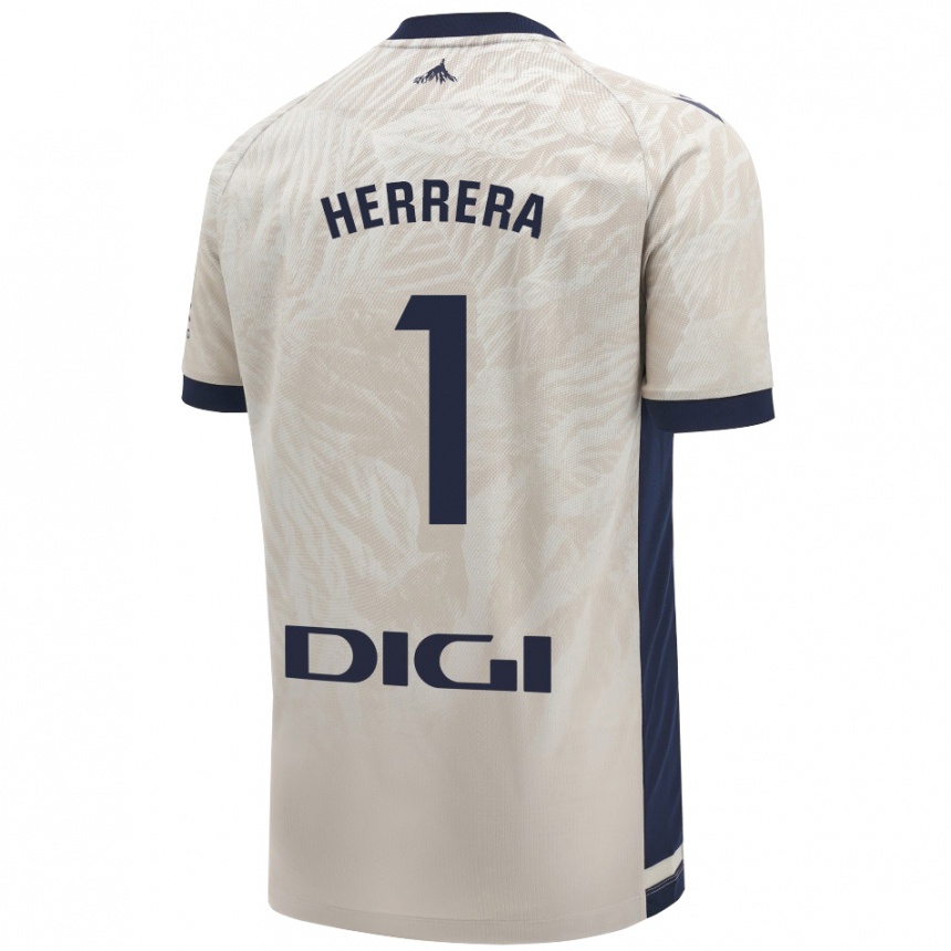 Enfant Football Maillot Sergio Herrera #1 Gris Clair Tenues Extérieur 2024/25