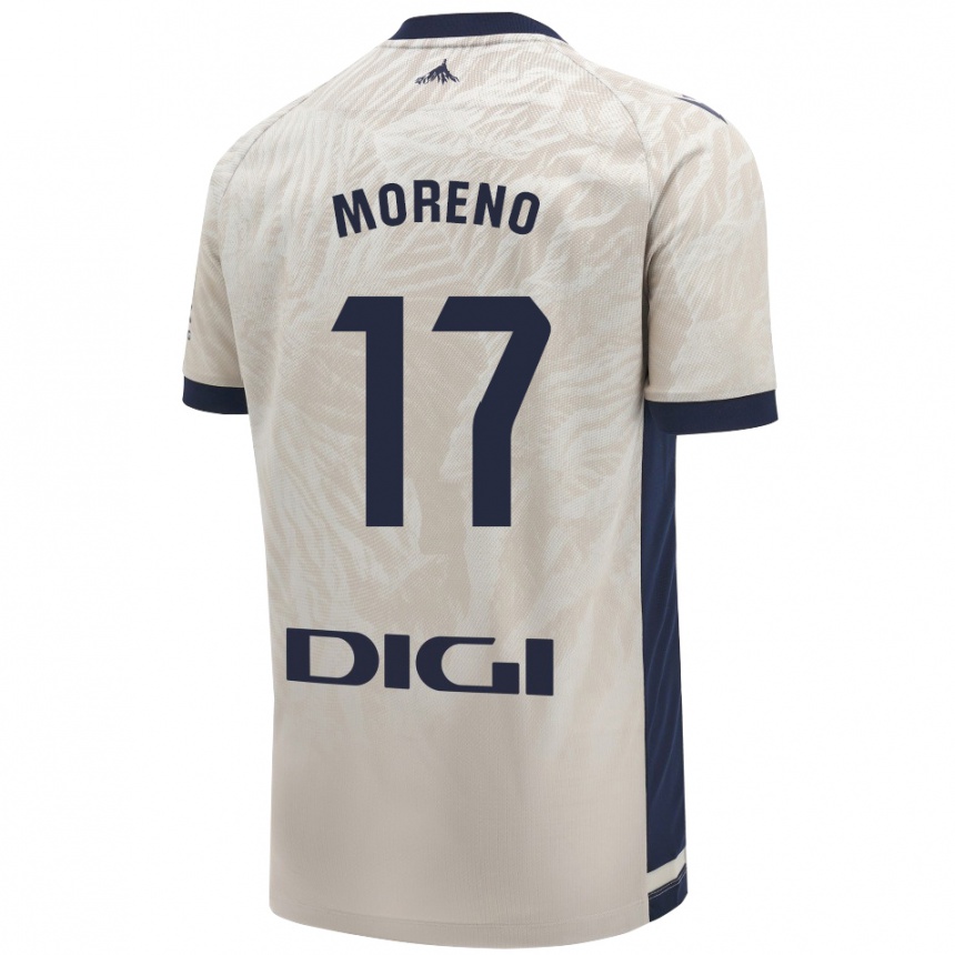 Enfant Football Maillot Pablo Moreno #17 Gris Clair Tenues Extérieur 2024/25