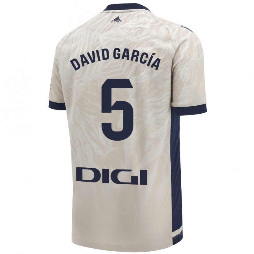 Enfant Football Maillot David García #5 Gris Clair Tenues Extérieur 2024/25