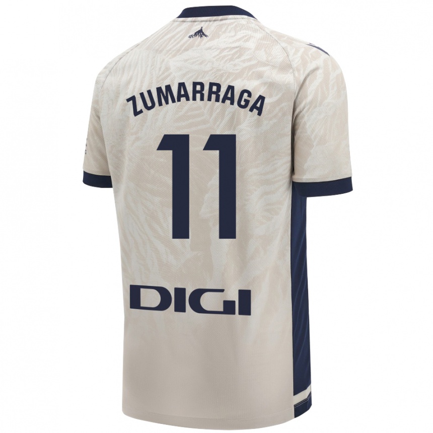 Enfant Football Maillot Aitana Zumárraga Garde #11 Gris Clair Tenues Extérieur 2024/25