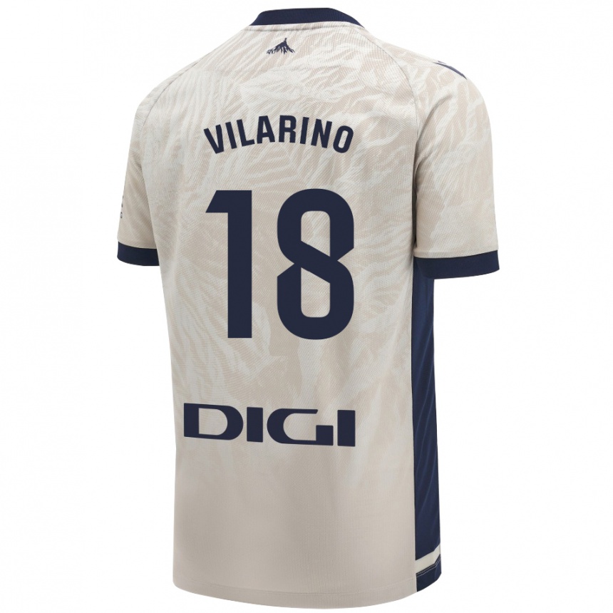 Enfant Football Maillot Maitane Vilariño #18 Gris Clair Tenues Extérieur 2024/25