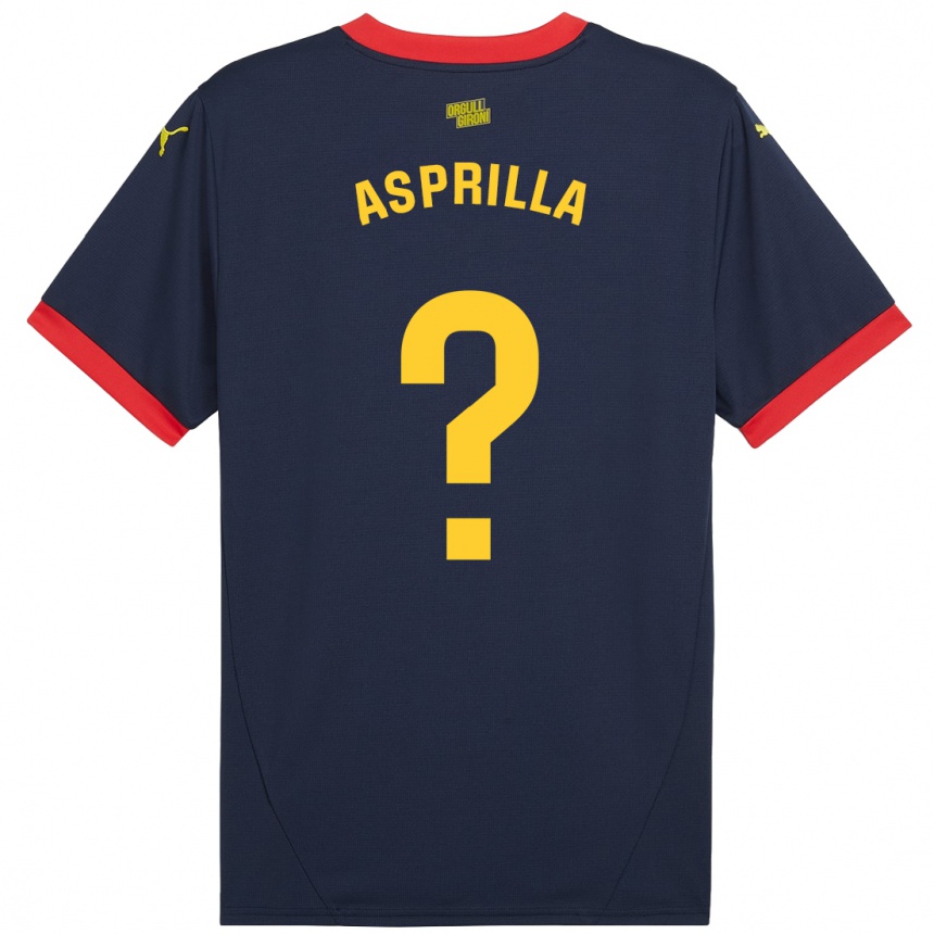 Enfant Football Maillot Yáser Asprilla #0 Bleu Marine Rouge Tenues Extérieur 2024/25