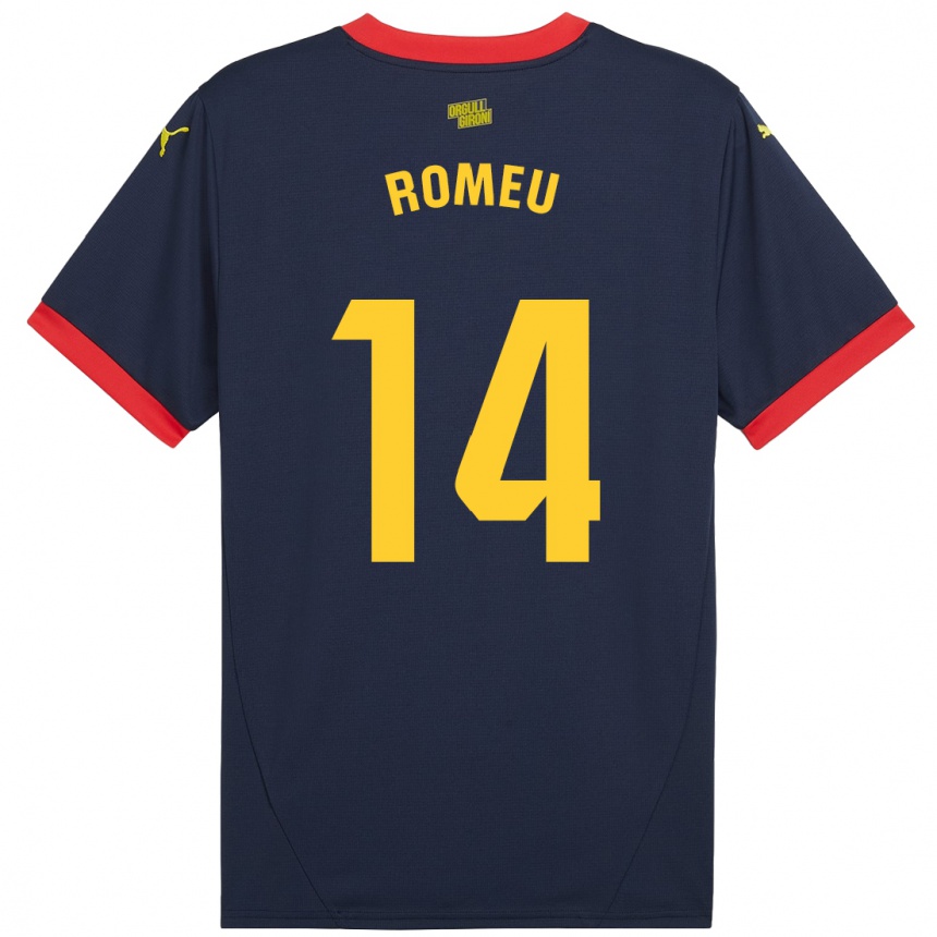 Enfant Football Maillot Oriol Romeu #14 Bleu Marine Rouge Tenues Extérieur 2024/25