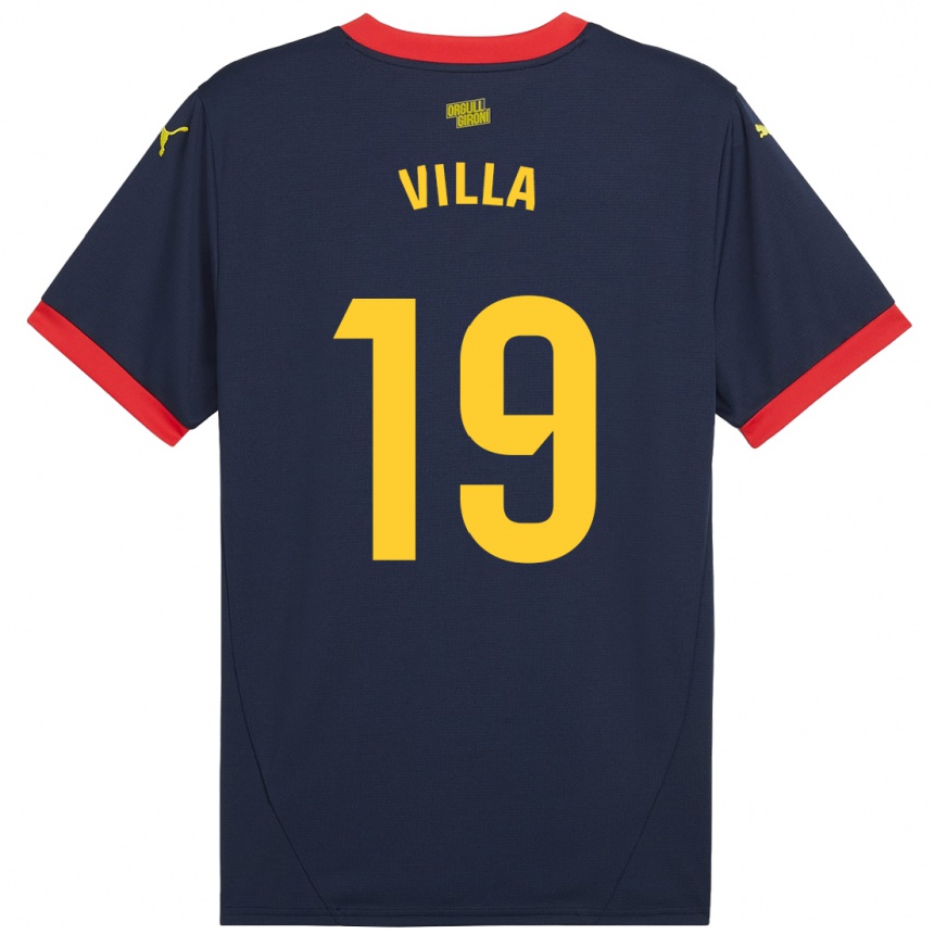 Enfant Football Maillot Toni Villa #19 Bleu Marine Rouge Tenues Extérieur 2024/25