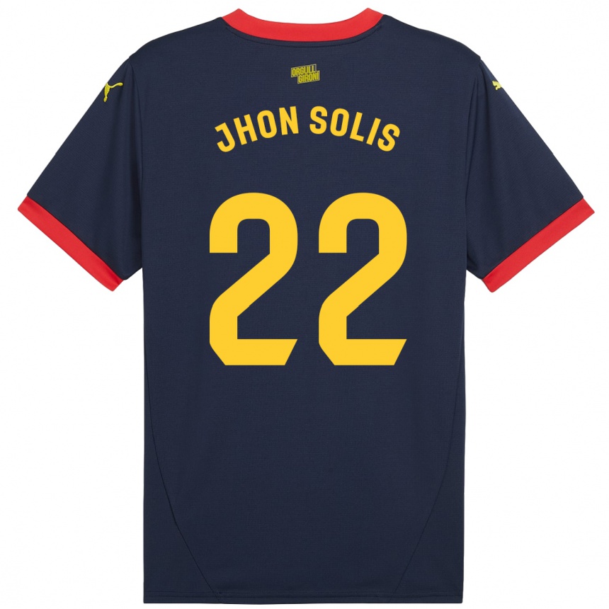 Enfant Football Maillot Jhon Solís #22 Bleu Marine Rouge Tenues Extérieur 2024/25