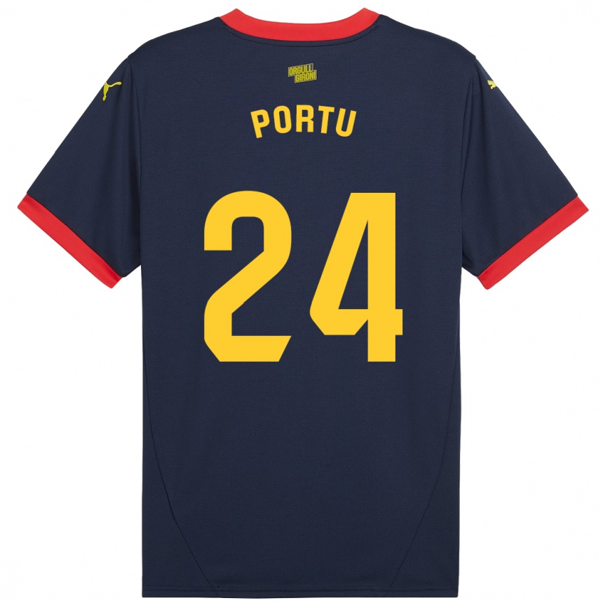 Enfant Football Maillot Portu #24 Bleu Marine Rouge Tenues Extérieur 2024/25