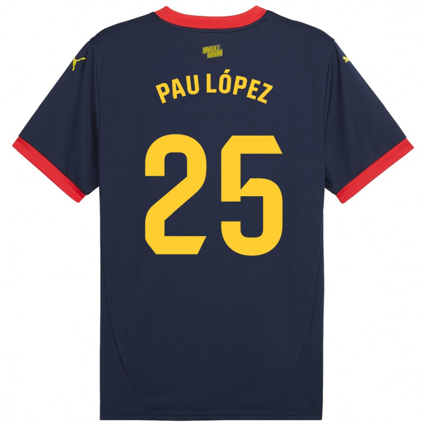 Enfant Football Maillot Pau Lopez #25 Bleu Marine Rouge Tenues Extérieur 2024/25