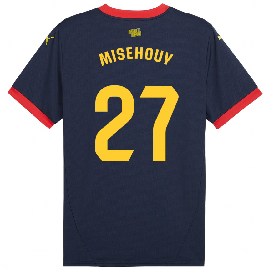 Enfant Football Maillot Gabriel Misehouy #27 Bleu Marine Rouge Tenues Extérieur 2024/25