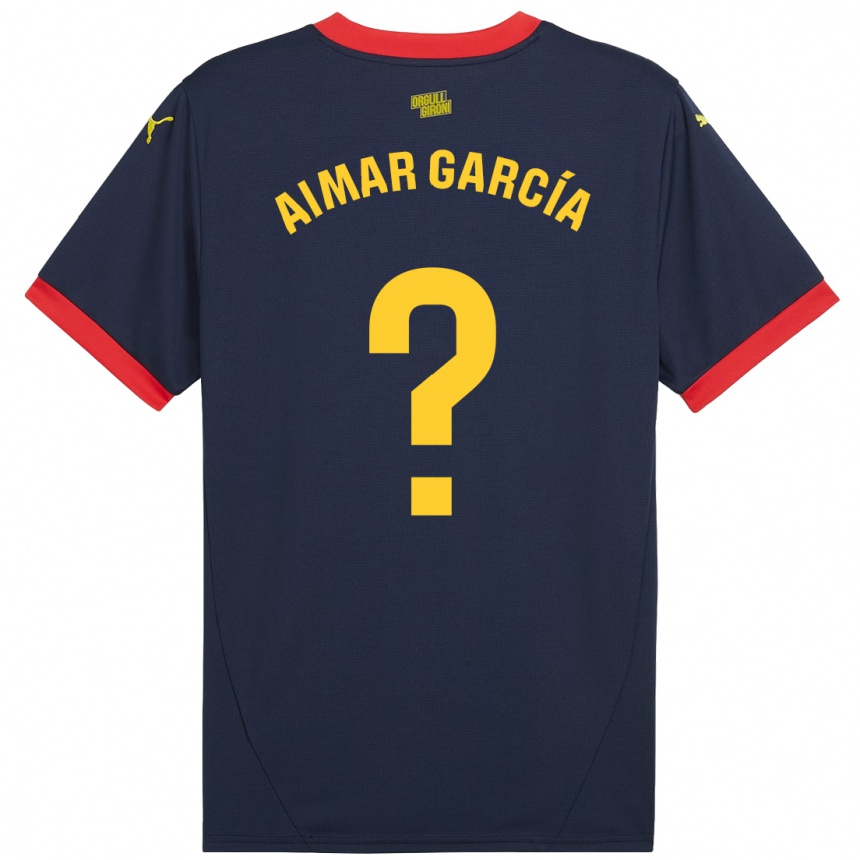 Enfant Football Maillot Aimar García #0 Bleu Marine Rouge Tenues Extérieur 2024/25