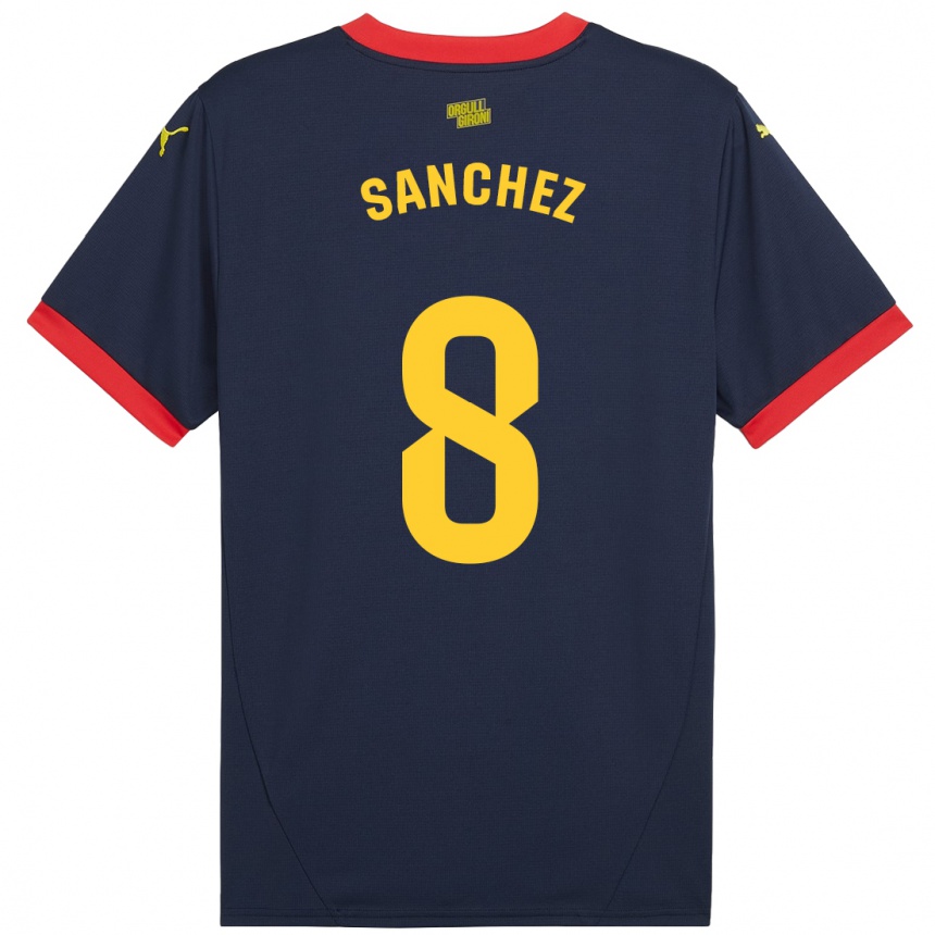 Enfant Football Maillot Miguel Ángel Sánchez #8 Bleu Marine Rouge Tenues Extérieur 2024/25