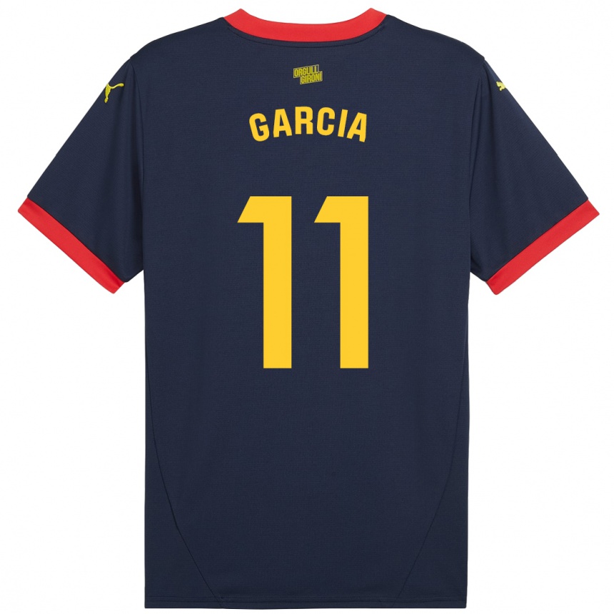 Enfant Football Maillot Jastin García #11 Bleu Marine Rouge Tenues Extérieur 2024/25