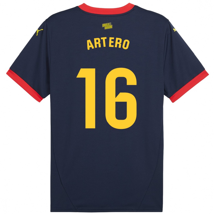 Enfant Football Maillot Ricard Artero #16 Bleu Marine Rouge Tenues Extérieur 2024/25