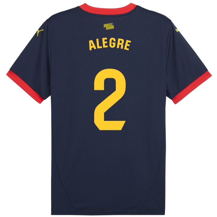 Enfant Football Maillot Marc Alegre #2 Bleu Marine Rouge Tenues Extérieur 2024/25